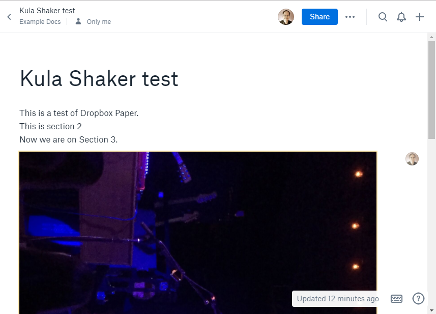 Dropbox Paper example